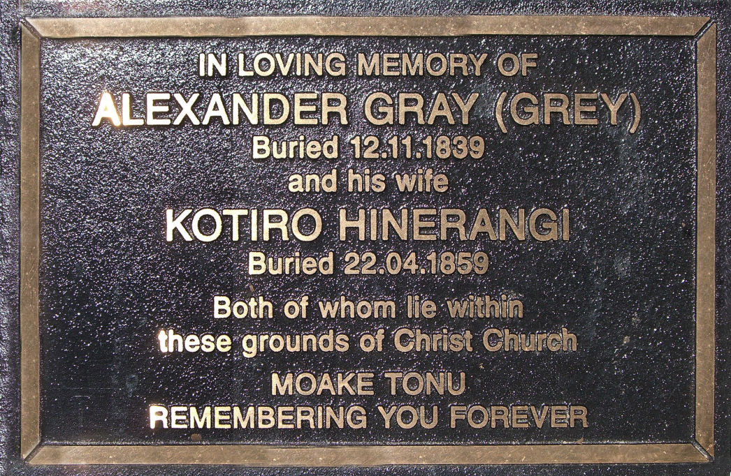 ALEXANDER GRAY    Buried 12 .11.1839 KOTIRO HINERANGI  Buried 22.04.1859